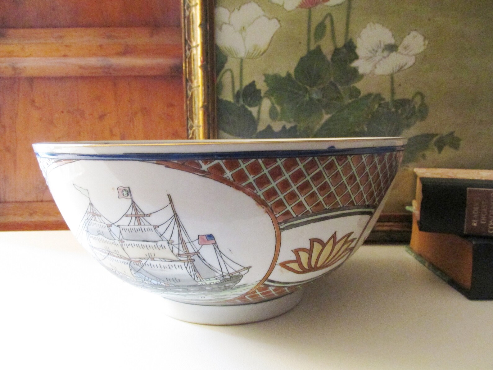 Vintage Nautical Decorative Bowl Sailboat Theme Bowl Coffee Etsy