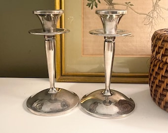 Vintage J. Perez Ruiz Spain Candlesticks, Mid Century Mod Style