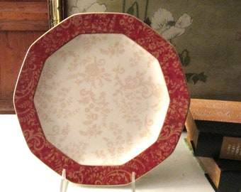 Vintage Valentino Plate, Fashion Designer Canape Plate, Octagonal Style Design, Valentino Tableware, Hollywood Regency