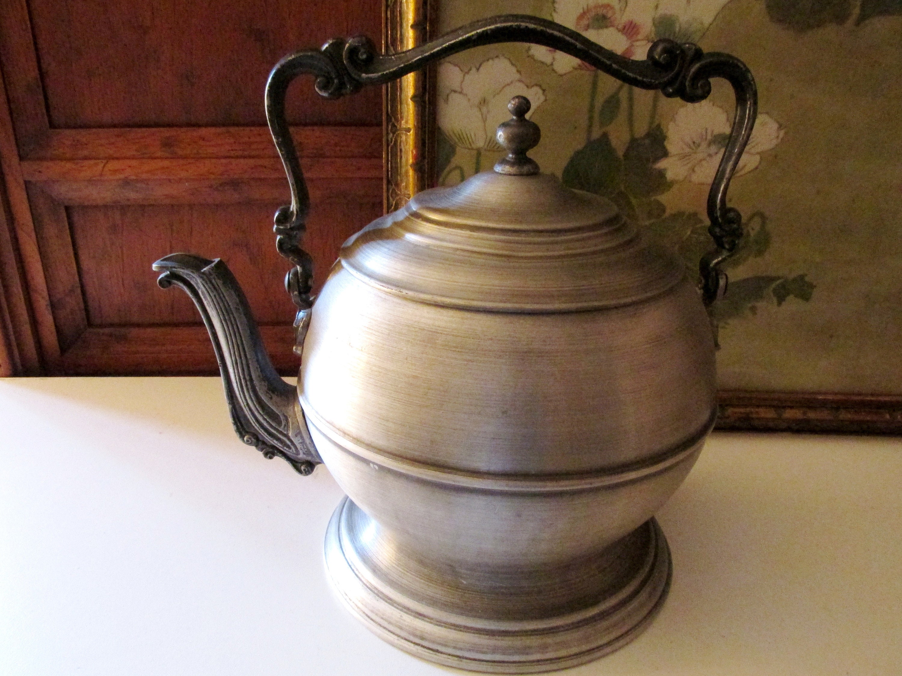 Seymour Mann Pewtertone Ice Bucket, Pewter Style Teapot