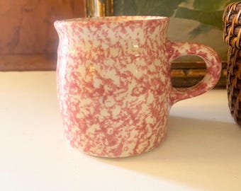 Vintage  Workshops of Gerald Henn, Pink Spongeware Mug, Farmhouse Kitchen, Country Kitchen,