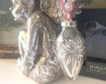 Vintage 1995 Marquis Waterford Crystal Ornament, Teardrop Christmas Ornament, Original Box,