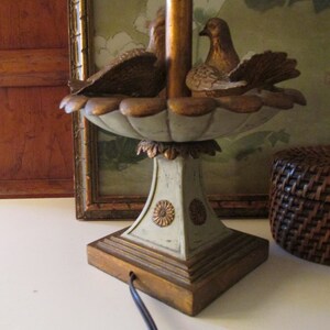 Florentine Inspired Bird Fountain Table Lamp, Hollywood Regency, Bird ...