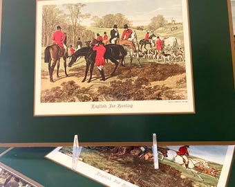 Vintage Pimpernel English Fox Hunting Luncheon Placemats, Boxed Set of Six, English Country Decor