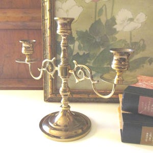 Vintage Baldwin Brass Candelabra, Traditional Decor, Williamsburg Decor, Mantel Decor, Three Arm