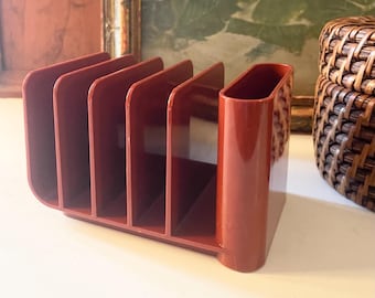 Vintage 1980 Eldon Office Products Desk Letter Holder, Post Modern Design, Pen/ Pencil Holder, Made In USA Retro MCM Office Decor