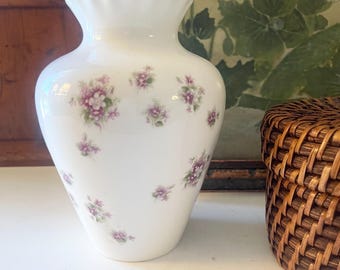 Vintage "Sweet Violets" by Royal Albert England, Grosvenor Vase, Romantic Grandmillennial Gift