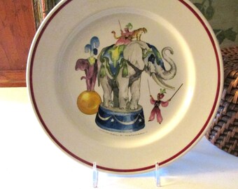 Vintage Villeroy & Boch Circus  Plate From The "Le Cirque" Pattern, Elephant Plate, Boho China
