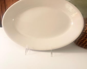 Vintage Fish Eddys White Ironstone Platter, Restaurant Ware Oval Tray, Homer Laughin