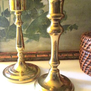 Three Vintage Brass Candlestick Collection, Trio of Mixed Candleholders, Baldwin Brass, Mantel Decor, Hollywood Regency, Brass Decor image 5