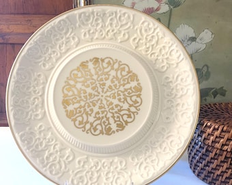 Vintage Lenox USA "Chalet Collection" Serving Platter, Ornate Porcelain Dessert or Cheese Tray, Grandmillennial Dining