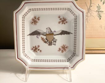 Vintage Patriotic Trinket Tray, American Eagle, Home Office Decor, Grandmillenial Decor, Valet Tray, Father's Day Gift