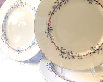 Lenox USA Set of Four Dinner Plates, Belvidere Pattern, Grandmillennial Dinnerware, Wedding China