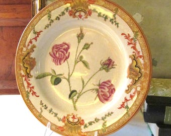 Vintage Mark Roberts Decorative Floral Wall Plate, Grandmillennial Decor, Floral Plate Gift, Wong Lee Crackled Pottery Ceramic Art, Romantic