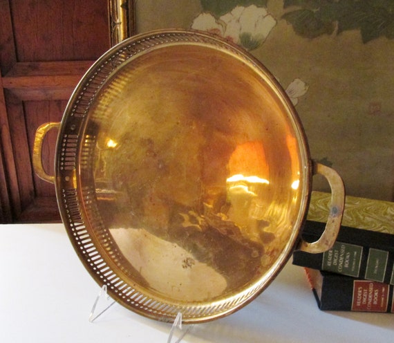 Vintage Gallery Round Brass Hollywood Regency Decorative Etsy
