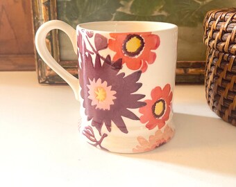 Emma Bridgewater Floral Coffee Mug, England Ironstone Mug, English Poppy Floral Mug, Zinnia Flower