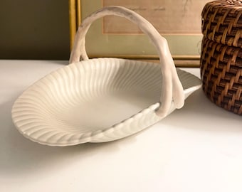 Vintage Fitz and Floyd Ceramic Shell Tray, "Oceana" Pattern, Palm Beach Chic Decor