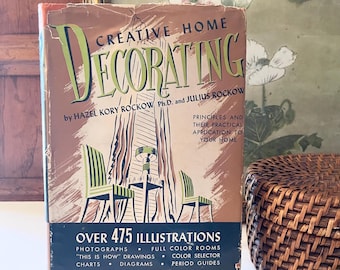 1946 Creative Home Decorating Book, Mid Century Home Interior Design Book, Rockow, Grandmillennial Decor,
