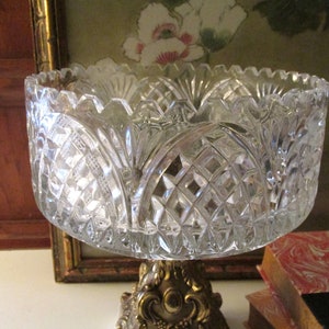 Vintage Crystal Hollywood Regency Style Copote Ornate Pedestal Base