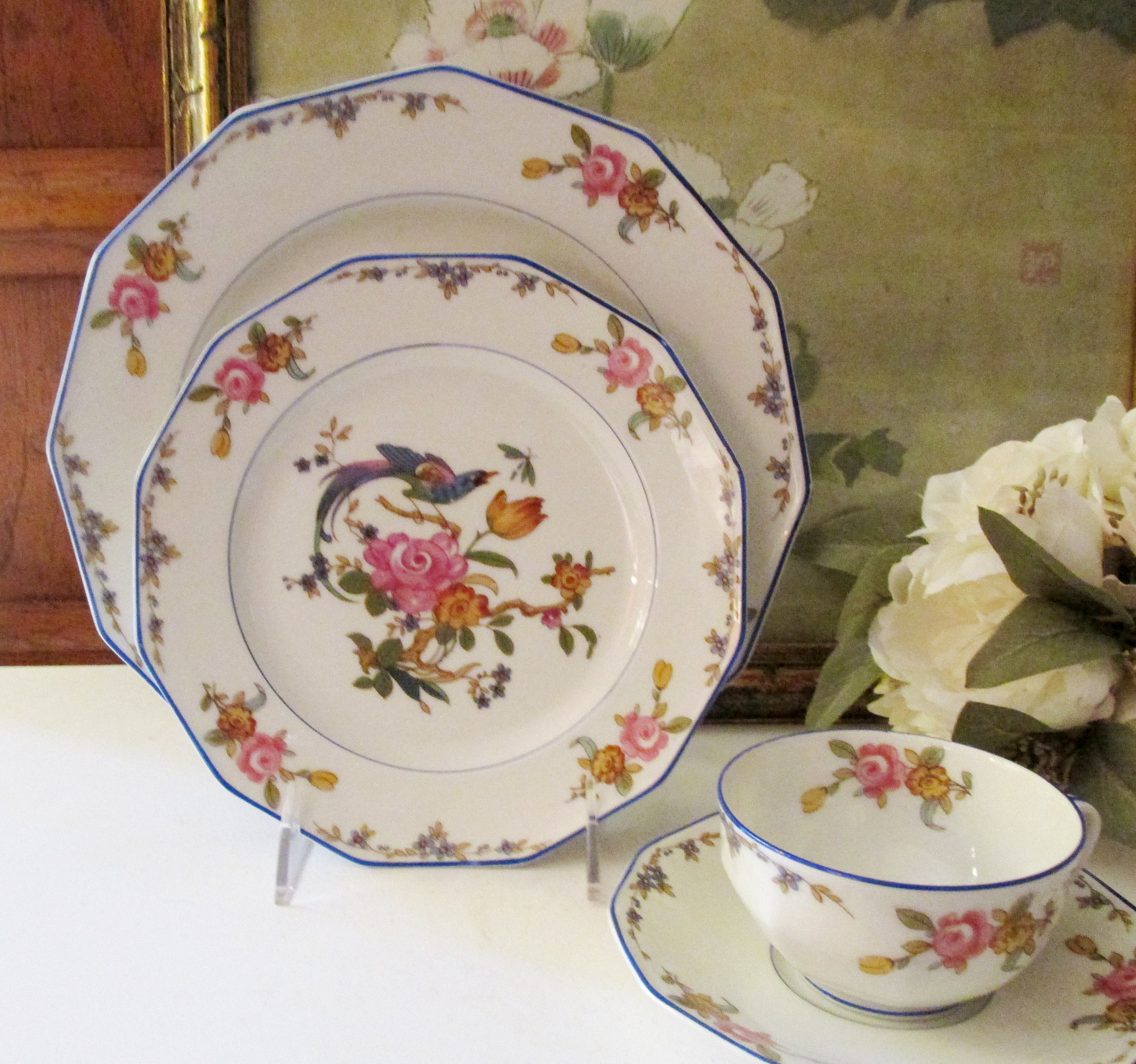 French A. Lanternier Limoges Dinnerware, Sold in Sets, 12 French A. Lanternier Limoges Dinnerware, Sold in Sets, 12