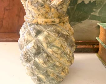 Vintage Marble Pineapple Figurine, Lidded Box, Hollywood Regency