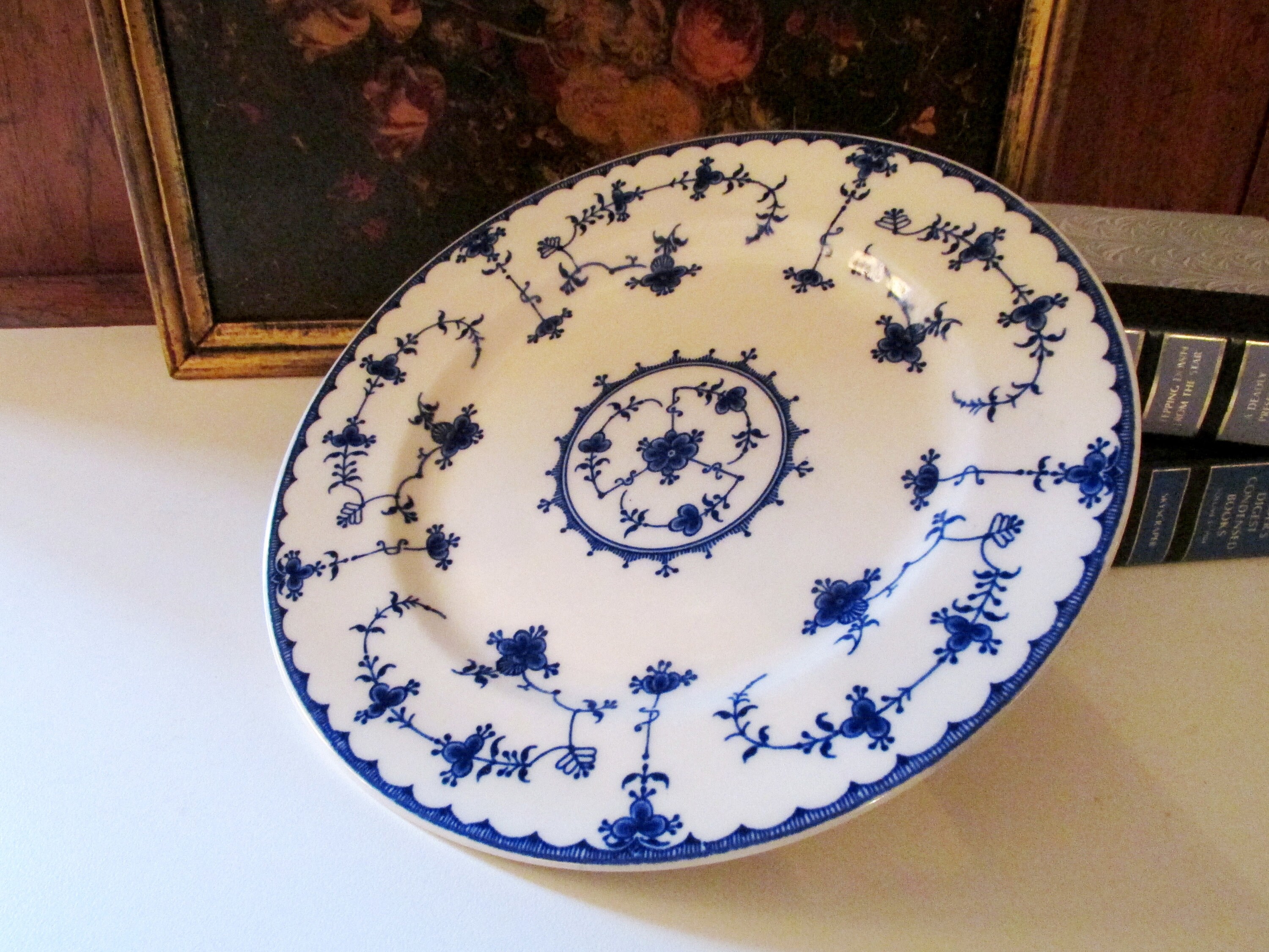Vintage Delft Blue Dinner Plate By Maruta Chinoiserie Plate Denmark