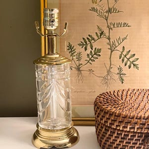 Vintage Waterford "Overture" Crystal and Brass Traditional Accent Lamp image 1