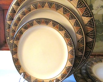Vintage Denby England "Boston Spa" Dinnerware, Sold in Sets of Two, Retro Modern Stoneware China