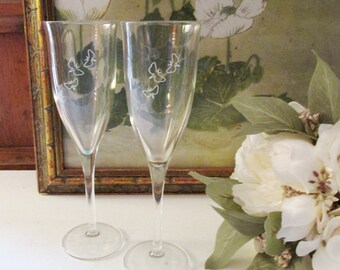 TwoVintage Perrier Jouet Champagne, French Toasting Glasses, Crystal Flutes, Small Discoveries, Mischer Traxler Studio,