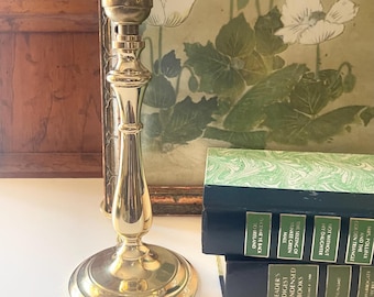 Vintage Laura Ashley Golden Brass Traditional Accent Lamp, Grandmillennial, Bookshelf Lamp, Home Office Decor, Candlestick Lamp