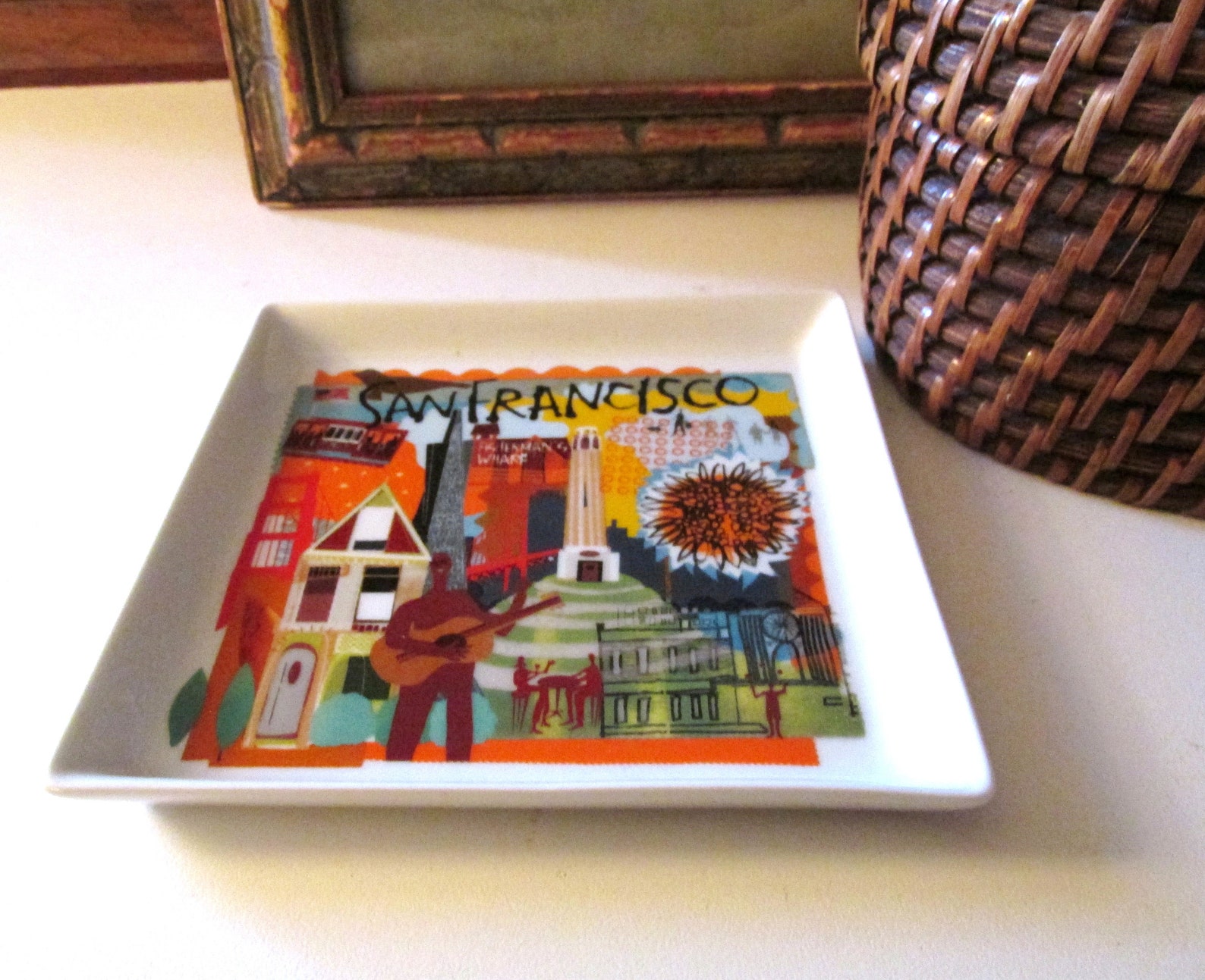 Crate & Barrel San Francisco Square Plate Pin Dish Appetizer Etsy