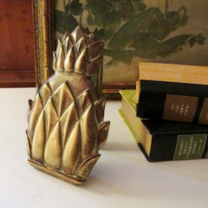 Vintage VA Metalcrafters Pineapple Door Knocker, Rustic Brass, Williamsburg, Chinoiserie, Traditonal Decor, Brass Decor image 1