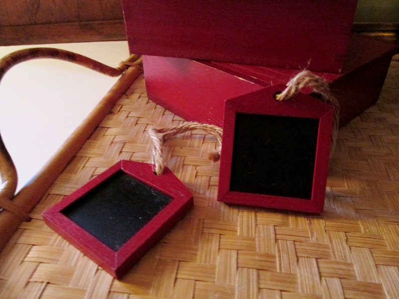 Tags Wine Label Set of Six Chalkboard Napkin Rings Etc Red Wood Box Set of Chalkboard Tags Pottery Barn