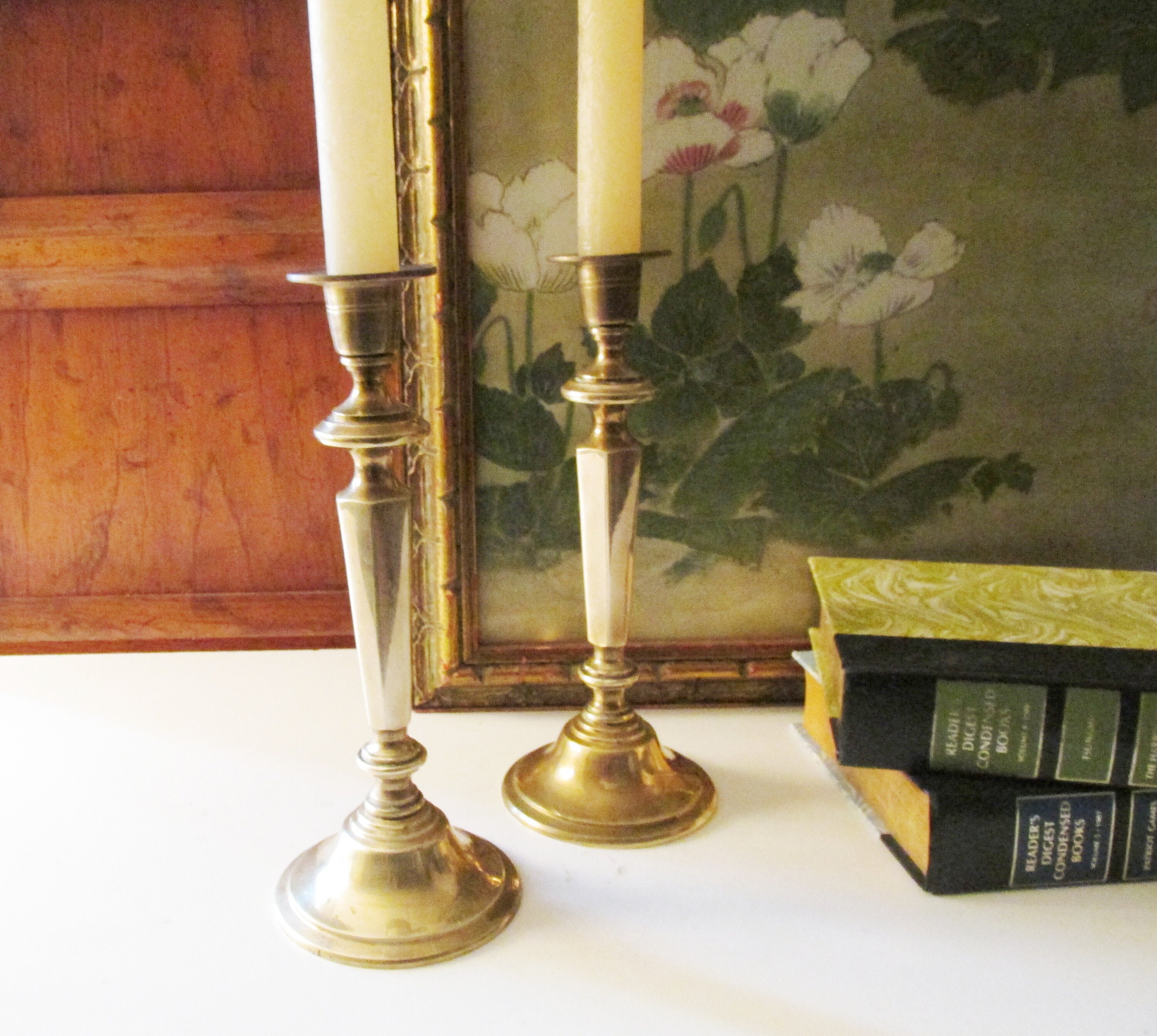 Vintage Brass Candlesticks Mantel Decor Brass Candleholders Etsy UK