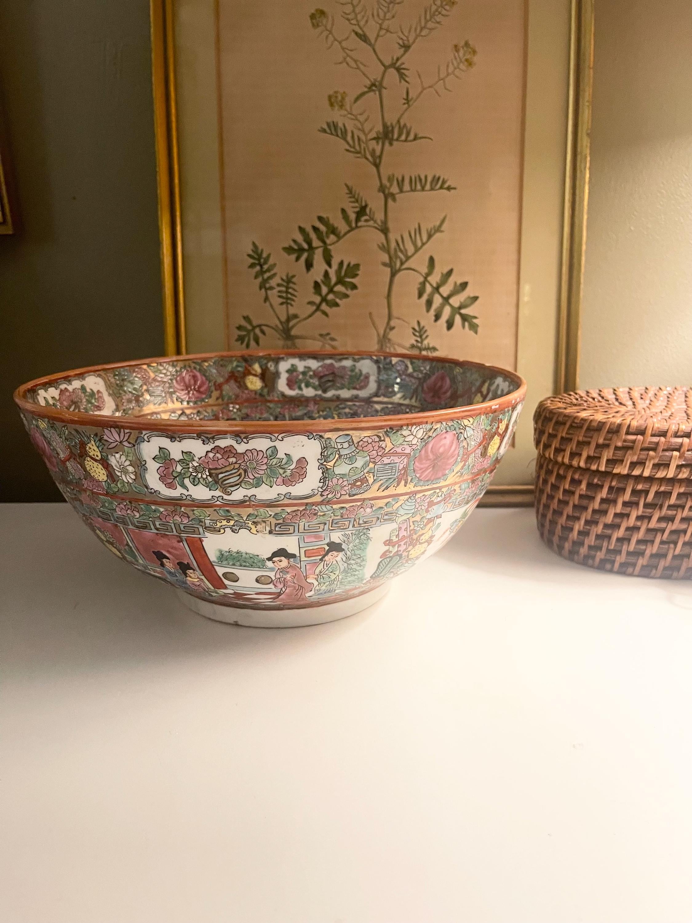 Chinoiserie Rose Medallion Planter - Etsy