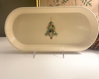 Vintage Fiesta Christmas Tree Serving Tray, Bread or Dessert Platter, Homer Laughin