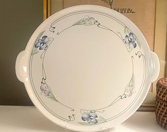 Villeroy & Boch Verona Handled Cake Plate, Dessert Serving Platter, Art Nouveau Iris