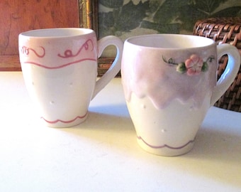 Four 2004 Avon Birthday Celebration Mugs, Ice Cream Cups, Birthday Party Decor, Vintage Party Mugs, Tea Party Service