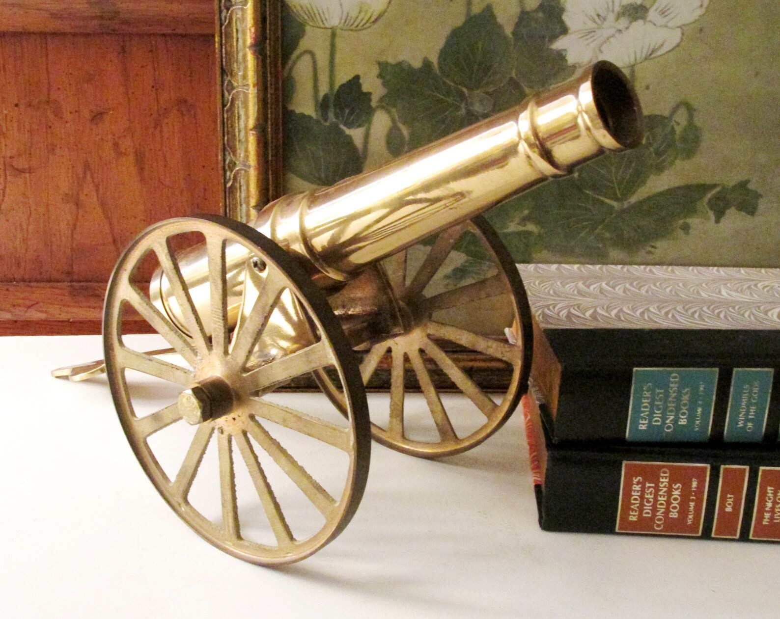 Vintage Large Brass Cannon Decorative Brass Army Cannon Etsy