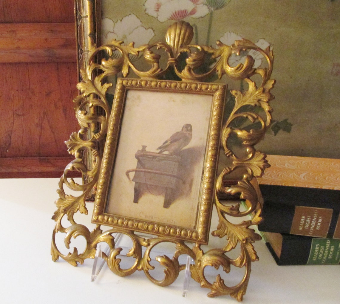 Vintage Ornate Brass Picture Frame Wall Gallery Decor Brass Etsy