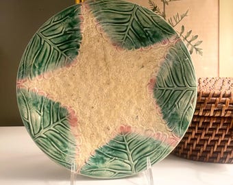 Antique Etruscan Majolica Plate, Cauliflower Theme, C. Griffin Smith & Hill, Farmhouse Wall Decor, Cabinet Plate