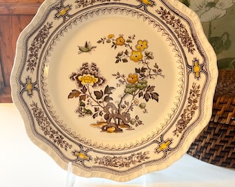 Vintage Mason's England "Manchu Brown" Dinner Plate, Chinoiserie Chic, English Country,  Thanksgiving China
