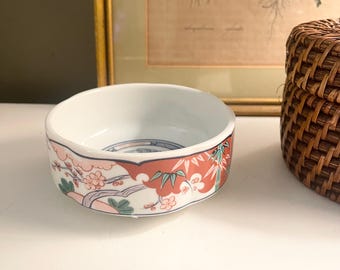 Vintage Georges Briard Imari Style Footed Bowl, Chinoiserie Trinket Dish