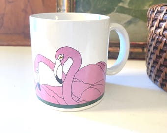 Vintage Flamingo Mug, Pat Wong Design, 1980's