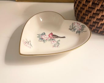Vintage Lenox USA "Serenade" Heart Shaped Tray, Cottage Core