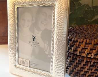 Vintage Waterford Frame, 4 x 6 Hammered Silver Finish, Home Office Decor, Hollywood Regency, NOS, Grandmillenial Photo Frame
