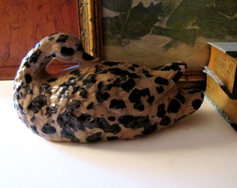 1980's Spatterware Style Duck, Pottery Duck, Vermont Pottery, 1980, Rutland Style, Mann, Farmhouse Chic, Cottage Chic