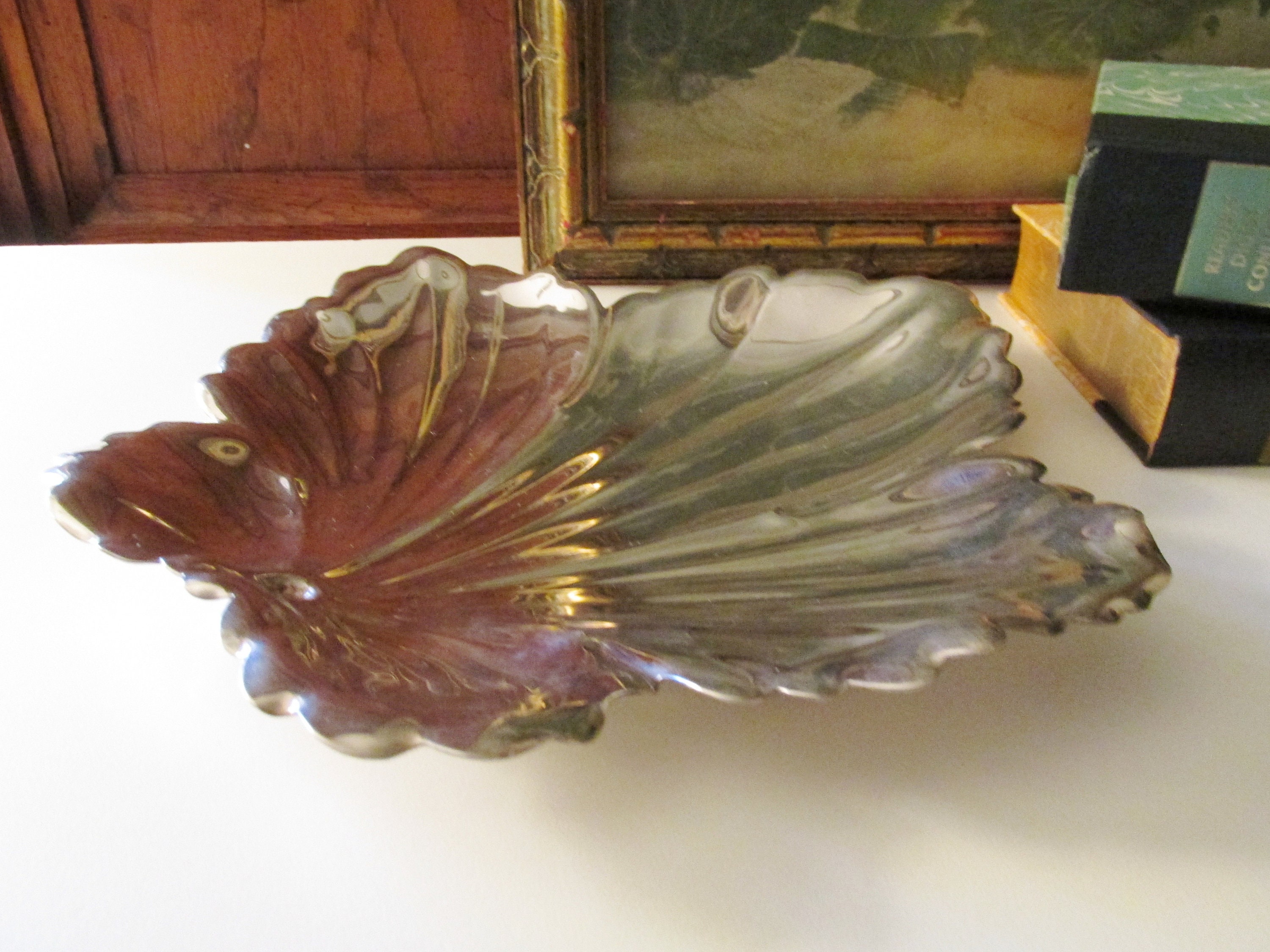Silver Plated Tray Coffee Table Decor Fisher Silversmiths Leaf Tray Vintage Leaf Tray Decorative Autumn Leaf Dish