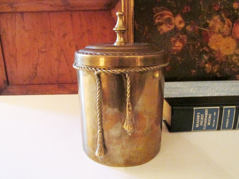 Vintage Brass Rope And Tassel Container Brass Lidded Jar Etsy