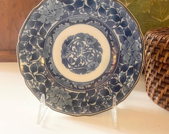 Vintage Imari Chinoiserie Blue and White Trinket Dish, Blue Imari Dish, Coffee Table Decor, Oriental Porcelain Bowl